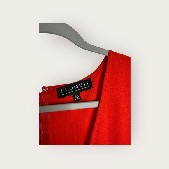 Eloquii Palazzo Pant Jumpsuit Red Size 24 - Picture 6 of 7